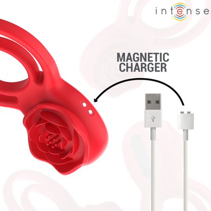 Stimolatore Gail INTENSE FUN con 10 vibrazioni, colore rosso e telecomando, ideale per il piacere e il benessere personale.