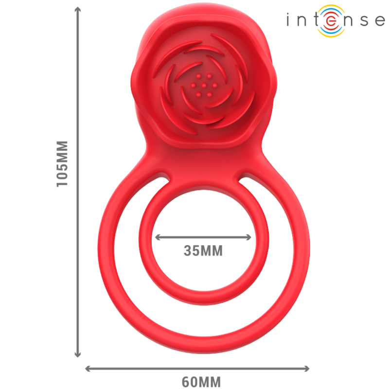 Stimolatore Gail rosso INTENSE FUN con 10 vibrazioni e telecomando, design elegante e compatto, per piacere e relax.