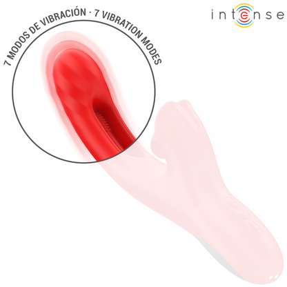 Vibratore multisessione rosso INTENSE Jessica, stimolazione clitoride, 24,8 cm, design ergonomico, prodotto di intimità.