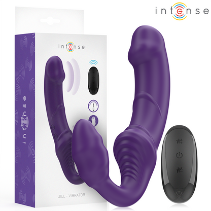 Vibratore doppio viola INTENSE JILL di 20 cm con telecomando, design ergonomico e dettagli realistici per il piacere.