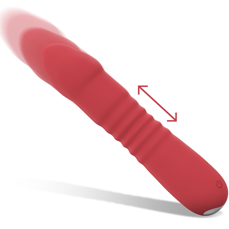 Vibratore rosso INTENSE JUNI UP & DOWN con 10 modalità di vibrazione, design ergonomico e materiali morbidi, marca INTENSE FUN