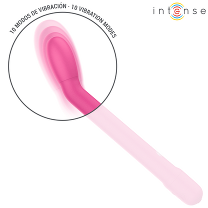 Stimolatore punto G ricaricabile INTENSE KARLIE di INTENSE FUN, rosa, con design ergonomico e funzionalità avanzate.