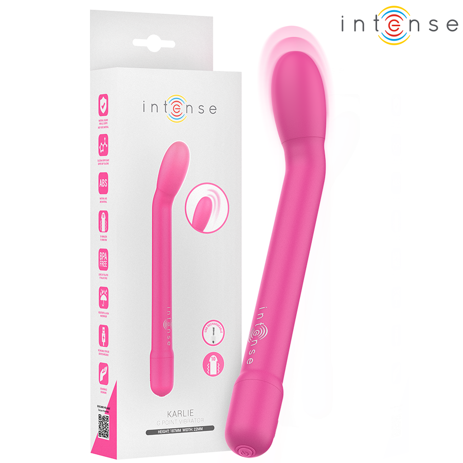 Stimolatore punto G ricaricabile INTENSE Karlie rosa di INTENSE FUN, dispositivo di stimolazione intima femminile.