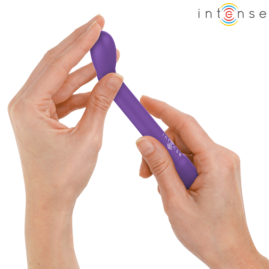 Stimolatore Punto G INTENSE Karlie ricaricabile viola, design ergonomico e ottimo per piacere e stimolazione.