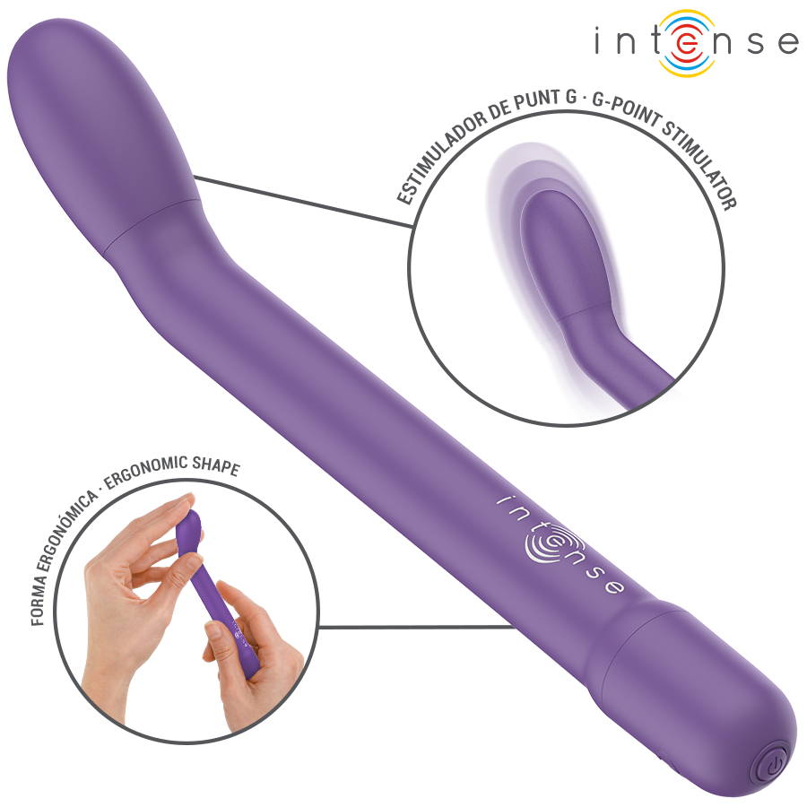 Stimolatore Punto G ricaricabile INTENSE Karlie viola, prodotto per il piacere femminile, con design ergonomico e funzionale.
