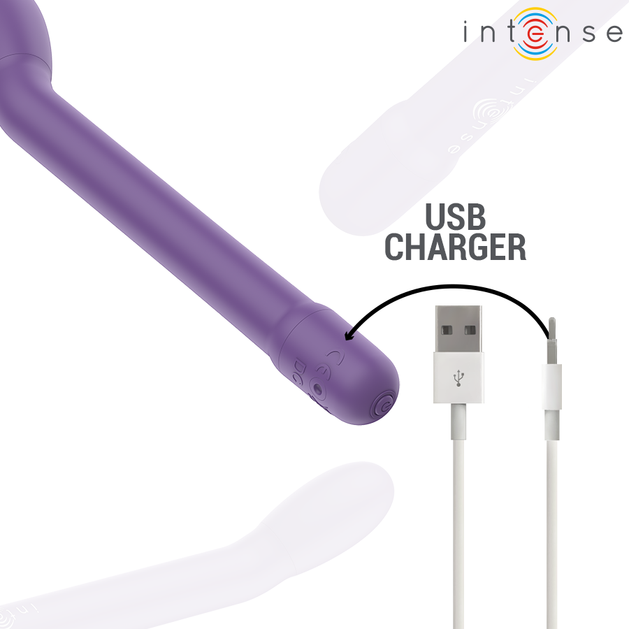 Stimolatore Punto G INTENSE Karlie ricaricabile viola, design ergonomico, ideale per orgasmi intensi e stimolazione mirata