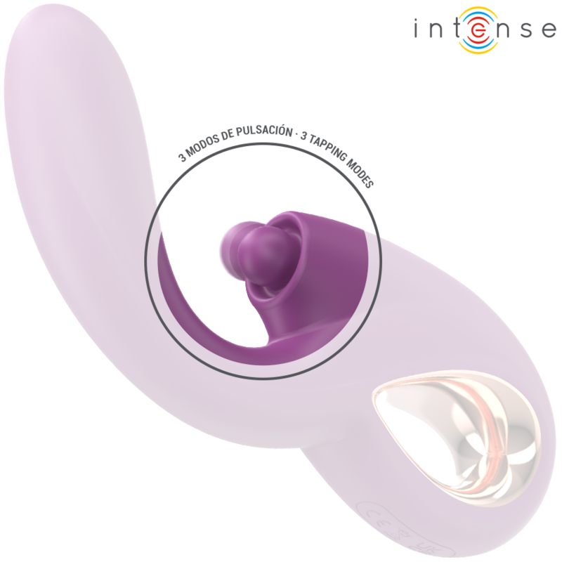 Vibratore multifunzione INTENSE LALI viola con modalità di stimolazione G, tapping, thrust e vibrazione, design elegante e ergonomico