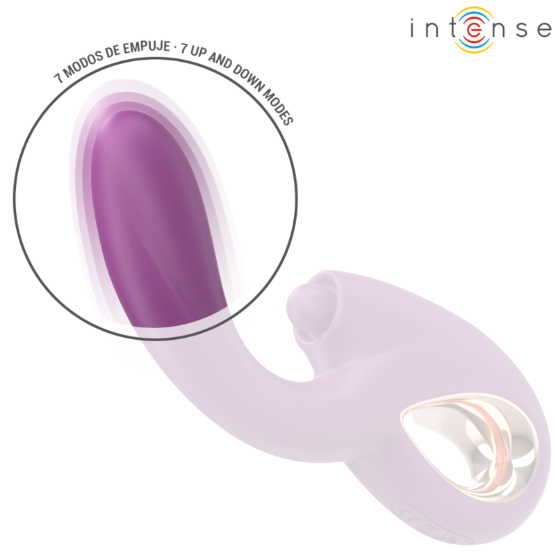Vibratore multifunzione viola INTENSE LALI, con funzioni di stimolazione punto G, tapping, thrust e vibrazione.