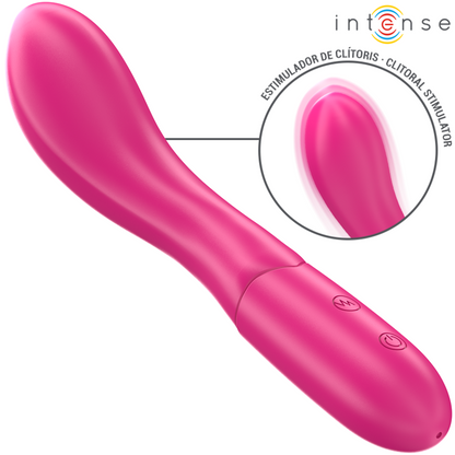 Vibratore INTENSE Lisette rosa di 19 cm, flessibile con 10 modalità di vibrazione, marca INTENSE FUN.