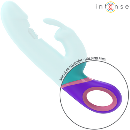 Vibratore rabbit INTENSE Monica con stimolatore G-Spot rotante blu, design elegante e funzionale per piacere intenso