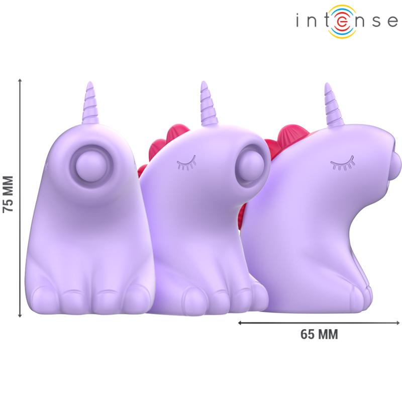 Stimolatore della lingua Dolce INTENSE FUN con pulsazioni intense, design compatto e colori vivaci, in uso.