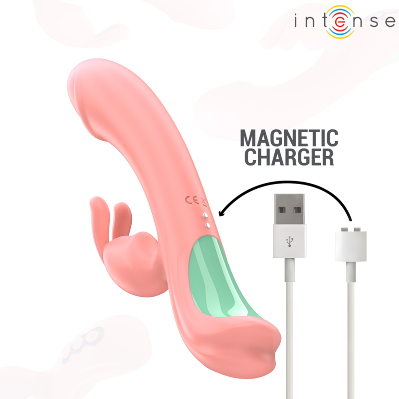 Vibratore rosa INTENSE Rachel Rabbit con 5 modalità di vibrazione, design ergonomico e stimolante per il piacere.