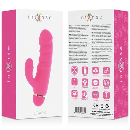 Silicone rosa INTENSE FUN Crass 20 Velocità, immagine che mostra il design e i controlli del prodotto.