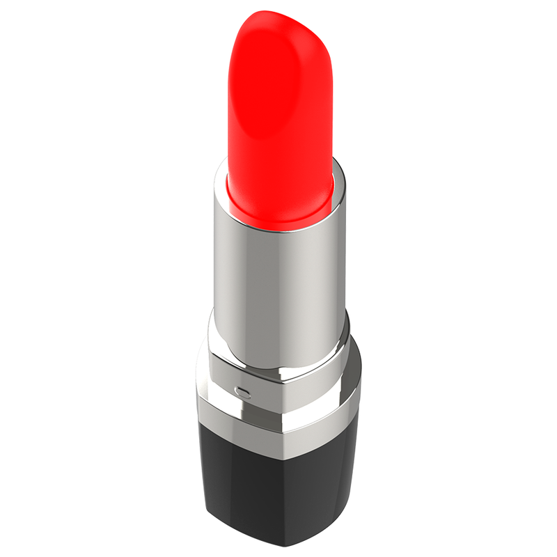 Rossetto vibrante Lippsy di INTENSE FUN, confezione con rossetto colorato e lucido, ideale per un look audace e vivace.