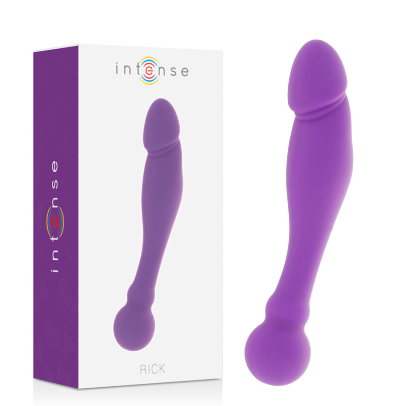 Silicone Rick Dual Lilla INTENSE FUN, giocattolo erotico rosa e viola con design realistico e doppio stimolante.