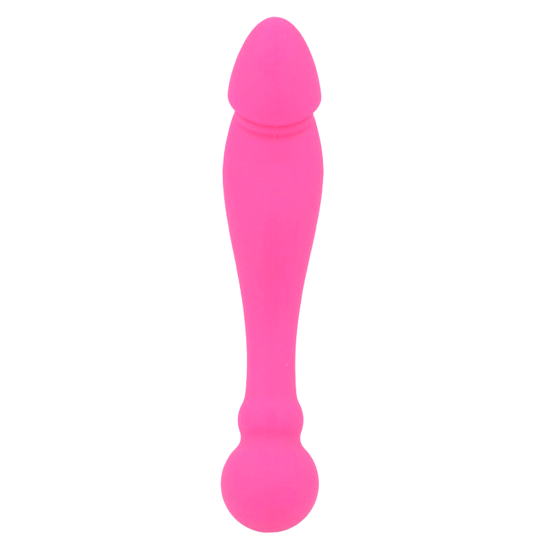 Silicone Rick dual rosa di INTENSE FUN, accessorio colorato e realistico per giochi intimi, visibile in dettaglio nell'immagine.