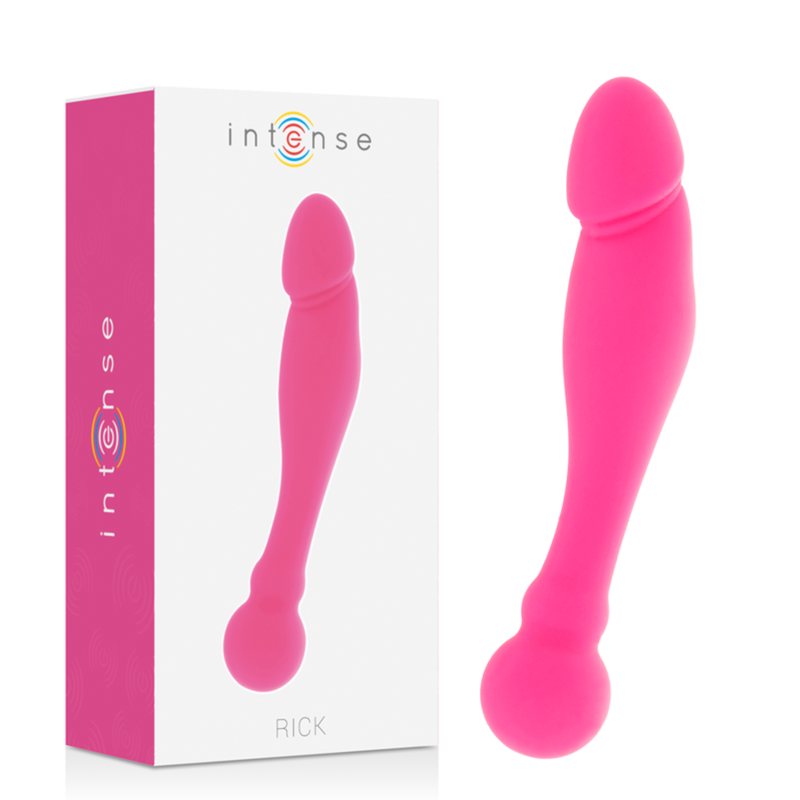 Silicone Rick Dual rosa di INTENSE FUN, figura di plastica colorata con dettagli realistici e finiture di alta qualità.
