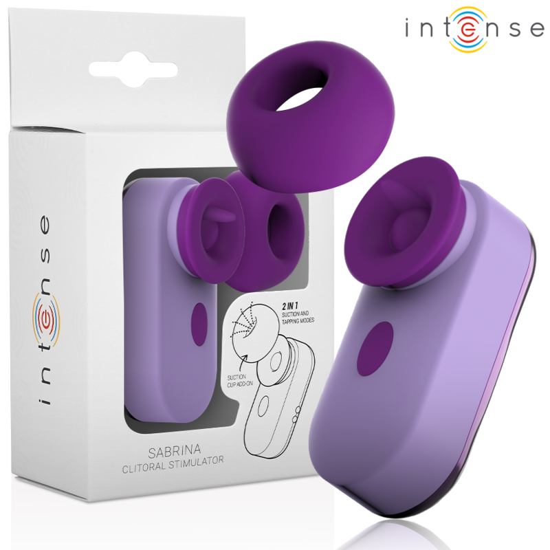 Stimolatore clitoride Sabrina Viola di Intense Fun, elegante design in silicone viola, per piacere intenso e stimolazione precisa.