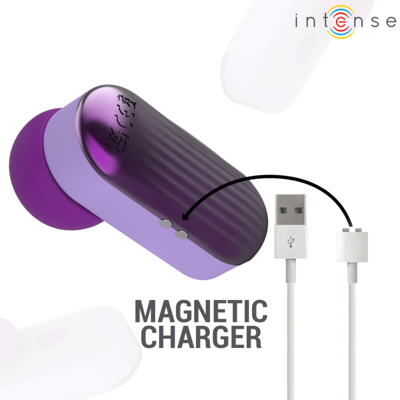 Stimolatore clitoride Sabrina viola di INTENSE FUN, design compatto e ergonomico, ideale per stimolazione intensa e confortevole.