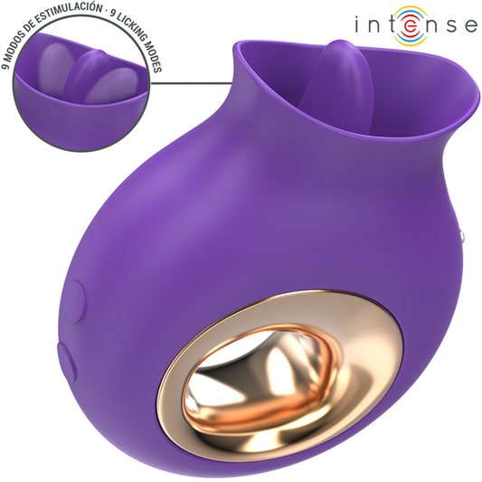 Stimolatore clitorideo INTENSE Tuli viola con 9 vibrazioni e 9 oscillazioni, prodotto dall'azienda INTENSE FUN.