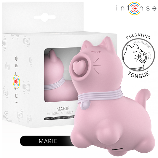 Stimolatore della lingua INTENSE Fun Marie Pink con effetto pulsazione, design colorato e dettagliate texture.