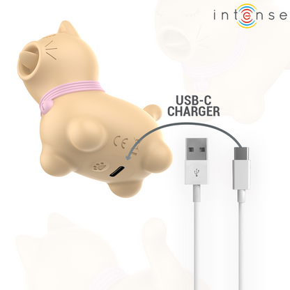 Stimolatore tolosa INTENSE FUN con lingua rotante a 360°, colore giallo, design ergonomico e dettagli realistici.