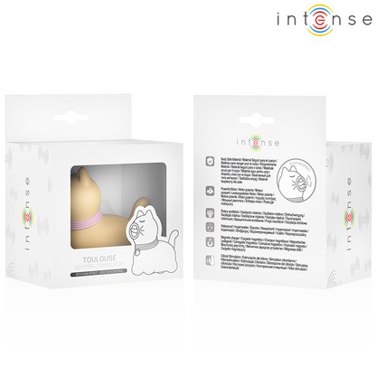Stimolatore tolosa INTENSE FUN con lingua rotante a 360°, colore giallo, design ergonomico e dettagli realistici.