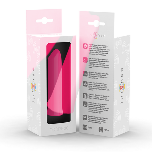 Proiettore stimolante clitorideo INTENSE - TODRICK rosa, design compatto e discreto, ideale per stimolazione intensa e piacevole.