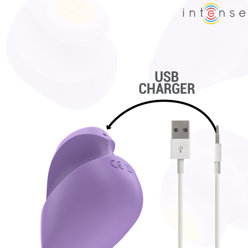 Stimolatore Ursula di INTENSE FUN con 10 vibrazioni, colore viola, design ergonomico e dettagli evidenti.