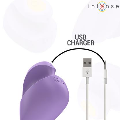 Stimolatore Ursula di INTENSE FUN con 10 vibrazioni, colore viola, design ergonomico e dettagli evidenti.
