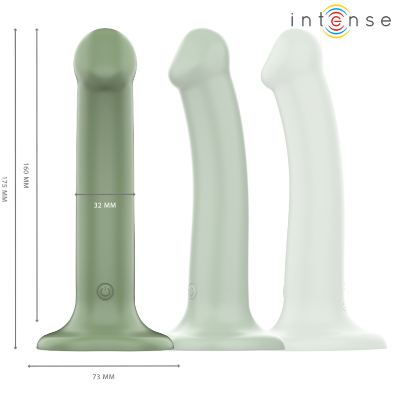 Vibratore Becca con ventosa INTENSE FUN, verde, 10 modalità di vibrazione, telecomando, design ergonomico e pratico.