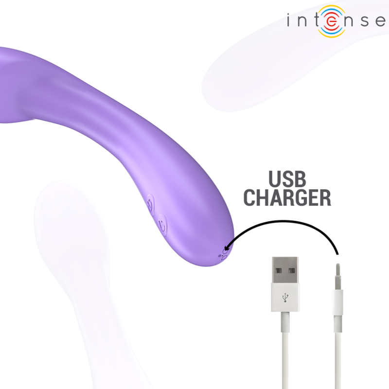 Vibratore Becky INTENSE FUN, 19 cm, riscaldabile, con 7 modalità di vibrazione, colore viola, design ergonomico e realistico.