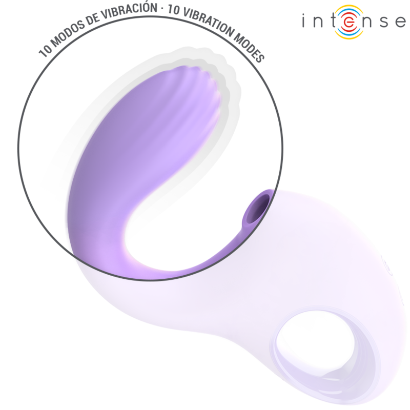 Vibratore e stimolatore Baxter viola del marchio INTENSE FUN, con forma ergonomica e dettagli in silicone.