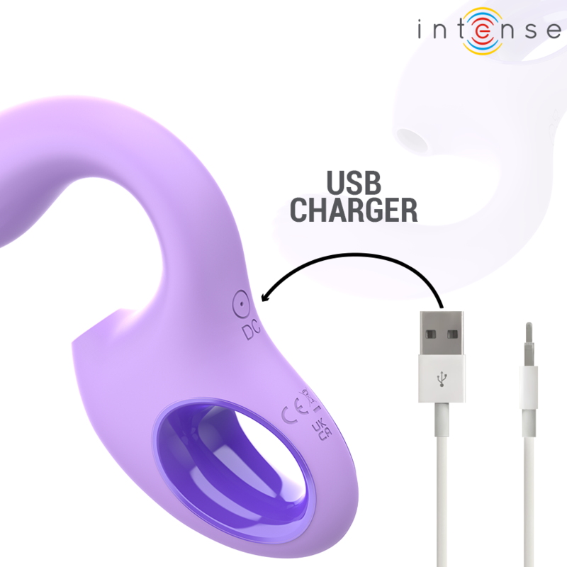Vibratore e stimolatore Baxter Viola di INTENSE FUN, dispositivo rosa con design ergonomico e dettagli realistici.