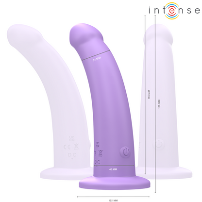 Vibratore INTENSE Eddie viola di 17,5 cm con telecomando e 10 modalità di vibrazione, prodotto della linea INTENSE FUN.