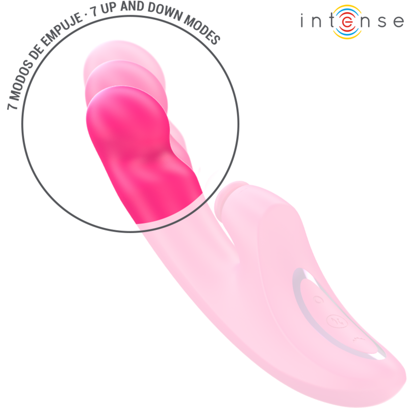 Vibratore multifunzione rosa INTENSE EMI 13,5 cm con 10 modalità di vibrazione, design elegante e funzionalità 3 in 1.