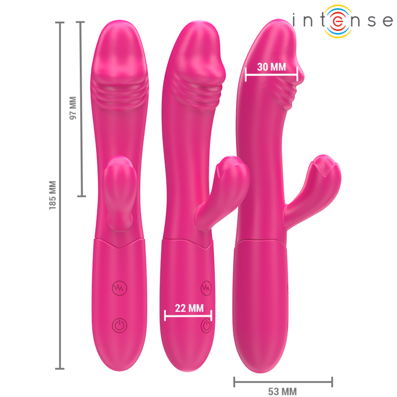 Vibratore flessibile INTENSE Ivy rosa con 10 modalità di vibrazione e stimolazione della lingua, design ergonomico e materiale morbido