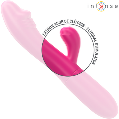 Vibratore flessibile INTENSE Ivy rosa con 10 vibrazioni e stimolazione della lingua, design ergonomico e materiale morbido.