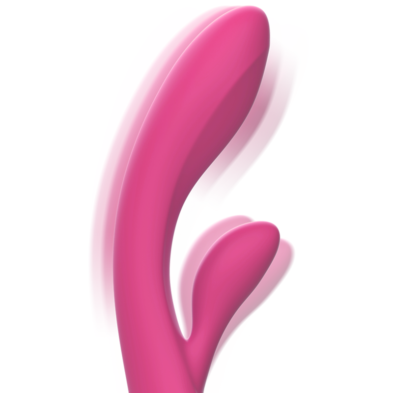 Vibratore Luigi Rabbit in silicone liquido rosa di INTENSE FUN, con design ergonomico e dettagli realistici.