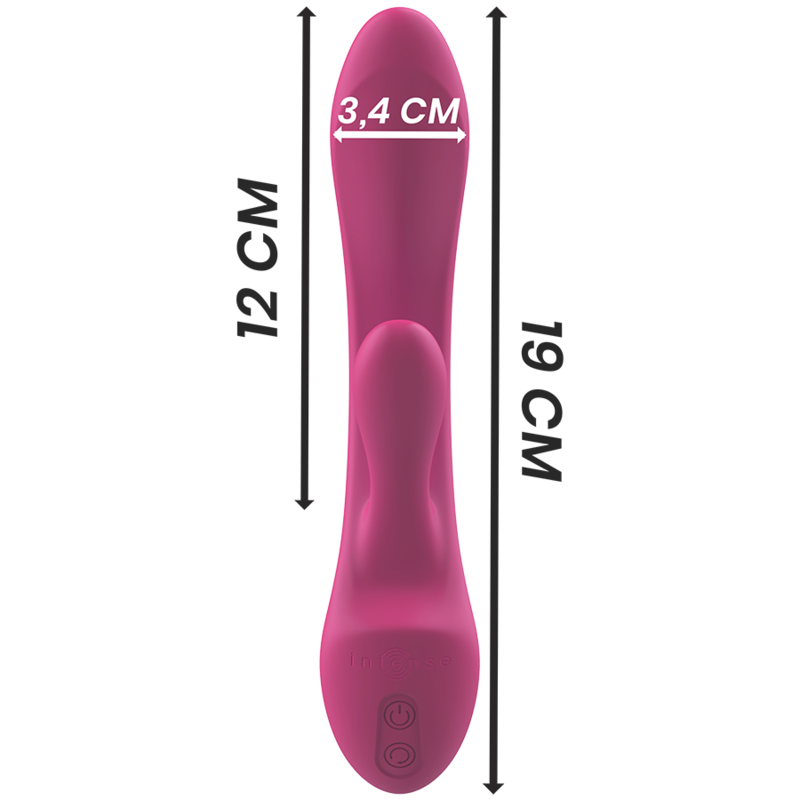 Vibratore Luigi rabbit in silicone liquido rosa, prodotto INTENSE FUN, con design ergonomico e dettagli realistici.