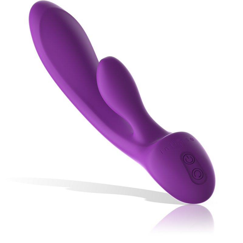 Vibratore Luigi Rabbit in silicone liquido viola di INTENSE FUN, design elegante e dettagli realistici per piacere e stimolazione