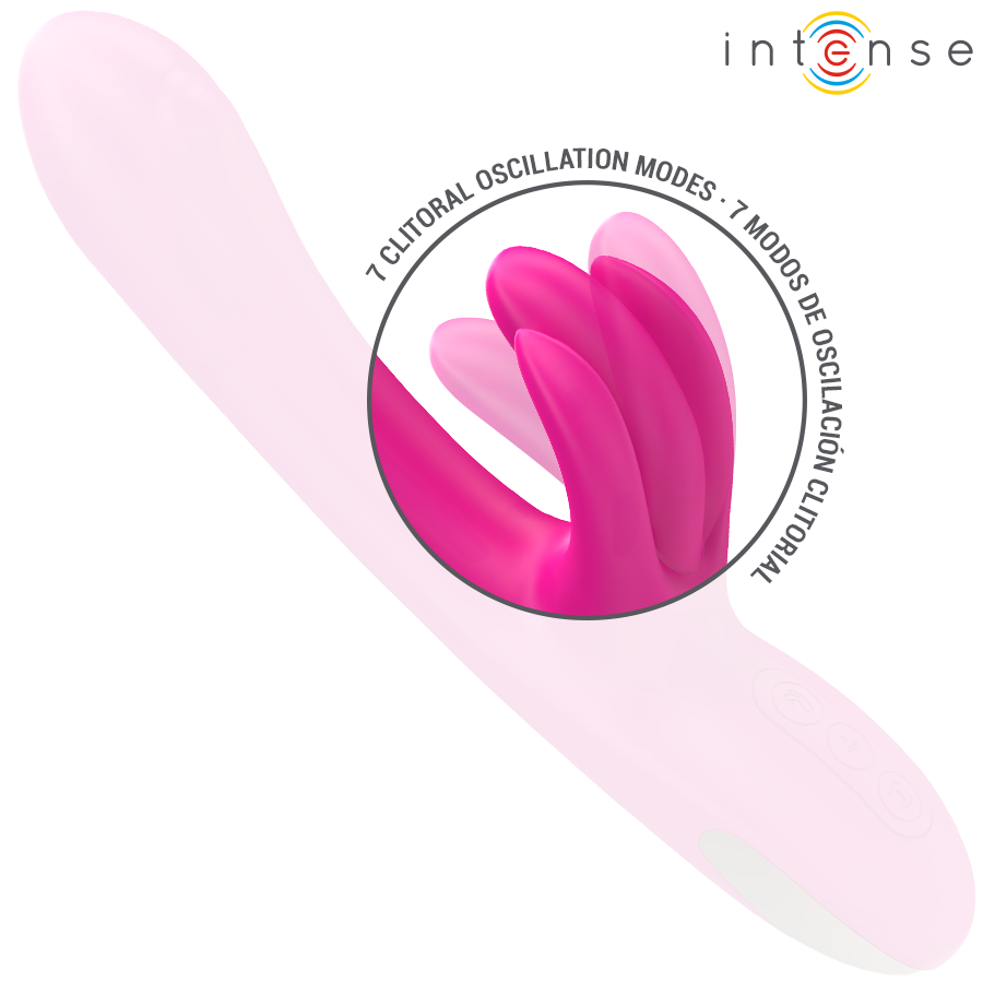 Vibratore multifunzione coniglio Britney INTENSE FUN, 23 cm, color rosa, design ergonomico e dettagli realistici.