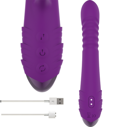 Vibratore multifunzione ricaricabile INTENSE Iggy Up & Down con stimolatore clitorale viola, design elegante e funzionalità multiple