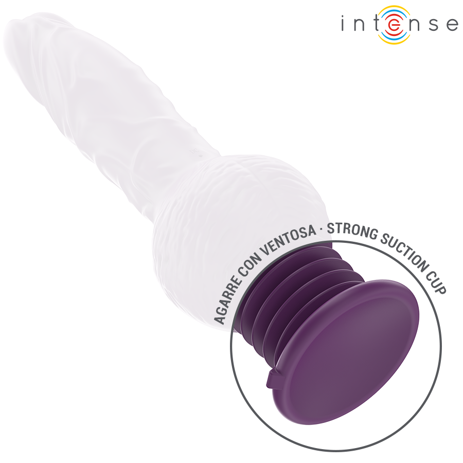 Vibratore multifunzione Tatum INTENSE FUN, 24 cm, con vibrazioni su e giù, colore viola, design ergonomico.