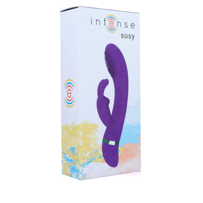 Vibratore oscillante in silicone rabbit lilla INTENSE FUN, con design ergonomico e dettagli morbidi e realistici.