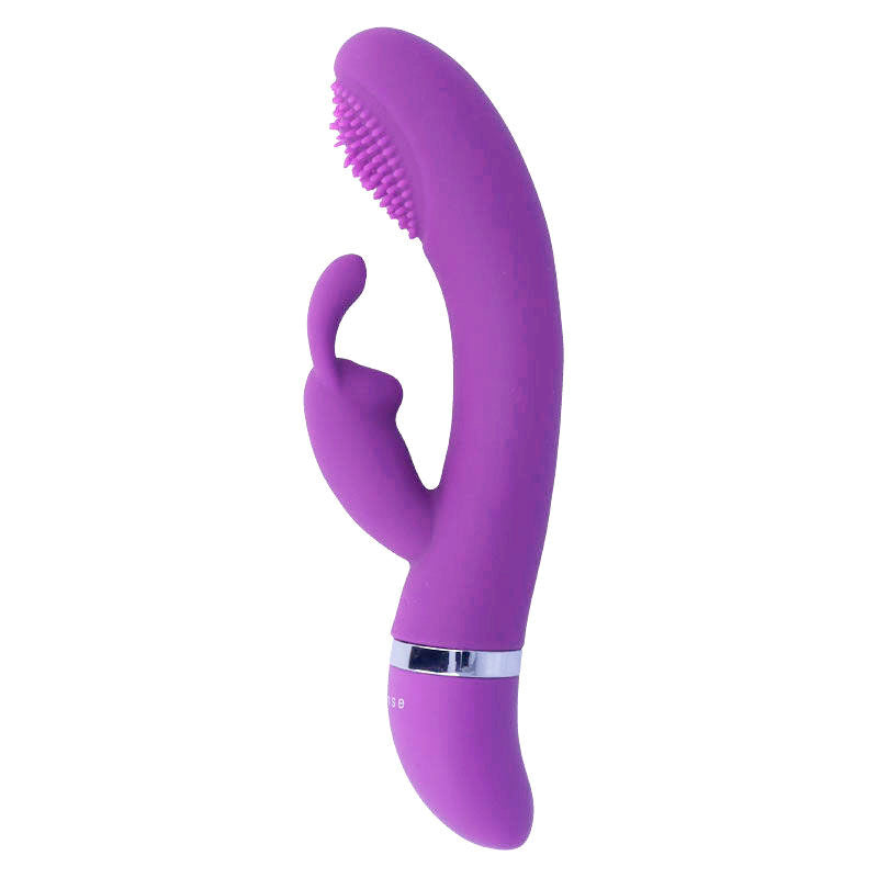 Vibratore oscillante in silicone rabbit lilla INTENSE FUN, design ergonomico e dettagli delicati per stimolazione piacevole.