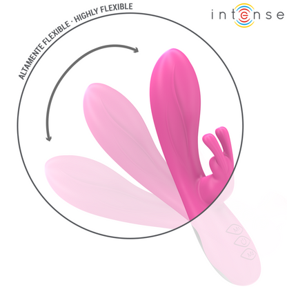Vibratore Randall Rabbit rosa INTENSE FUN con 10 modalità di vibrazione, design elegante e stimolante, visibile in immagine.