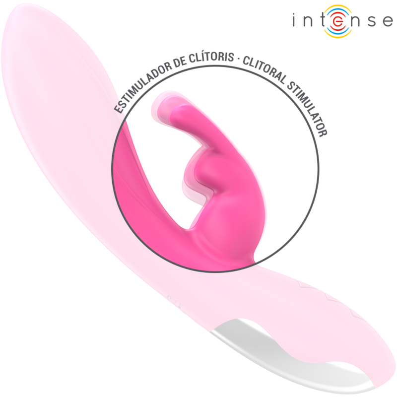 Vibratore Randall Rabbit rosa INTENSE FUN con 10 vibrazioni, design elegante e dettagli curati, visibile nella immagine