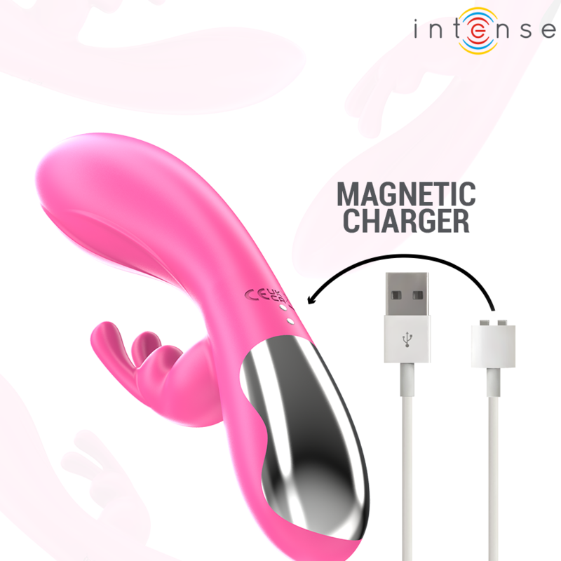 Vibratore Randall Rabbit rosa di INTENSE FUN con 10 modalità di vibrazione, design ergonomico e dettagli realistici.