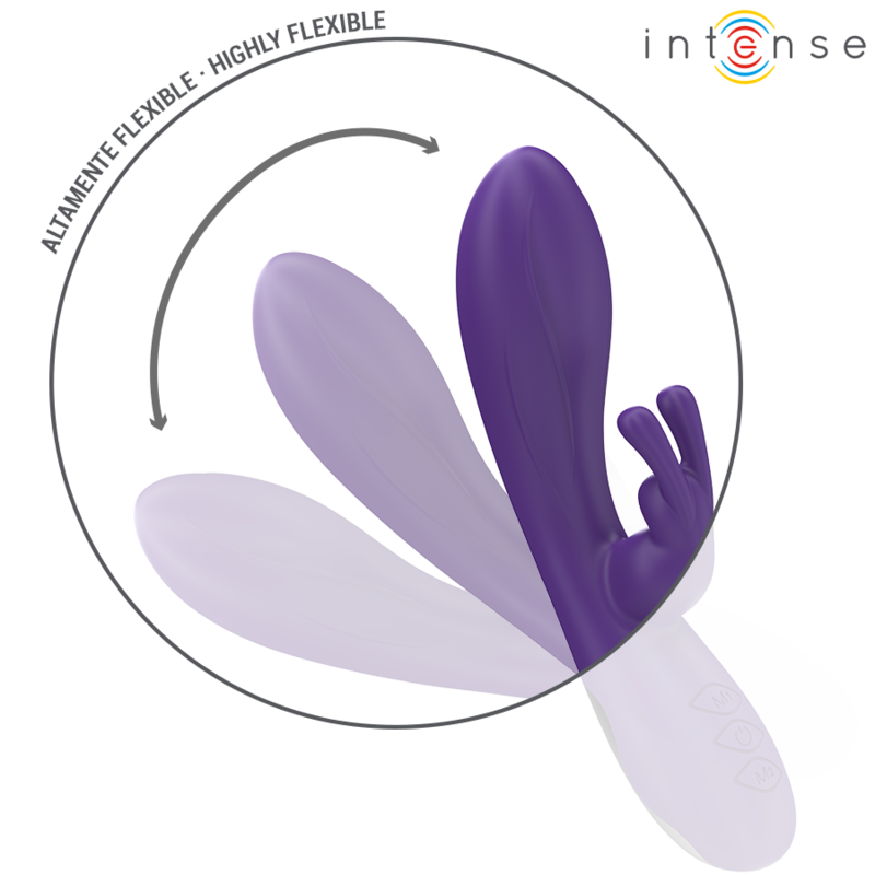 Vibratore Randall Rabbit viola di INTENSE FUN con 10 modalità di vibrazione, design ergonomico e dettagli realistici.